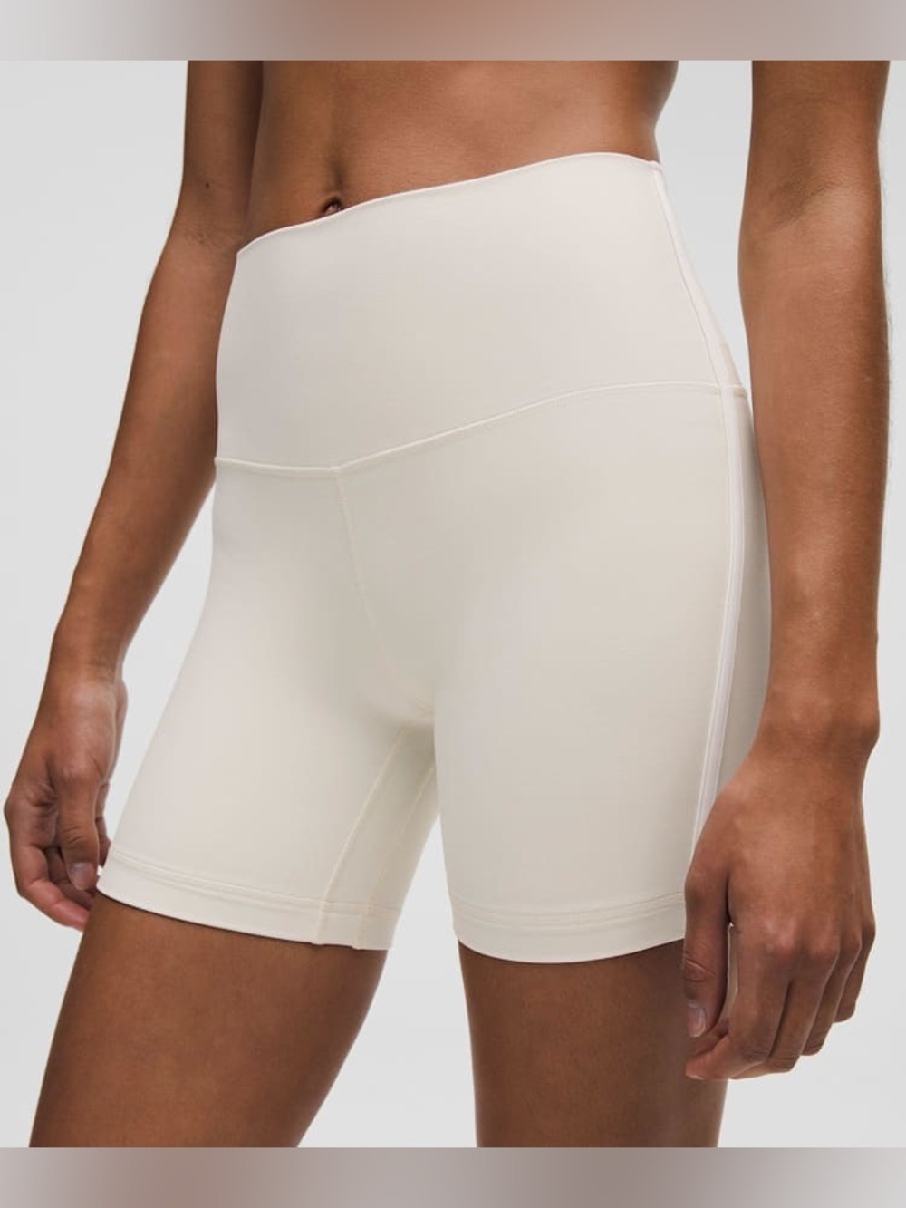 Lululemon athletic casual white creme striped align high rise short plus size 14